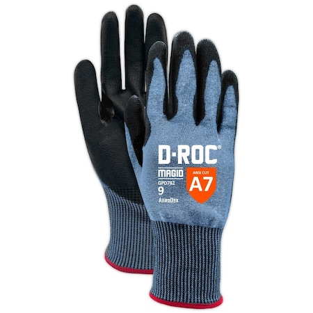 Magid Coated Gloves, Polyurethane, Blue, 1 PR GPD782-5